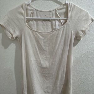 Everlane square neck ribbed short sleeve